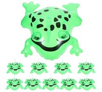 YARNOW 10 Ranas Inflables de Juguete de Plástico Verde, Ligero y Saltarín, Decoración Inflable para Fiestas y Cumpleaños Forma de Rana Adorable
