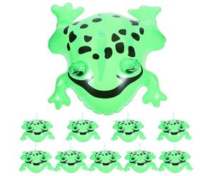 YARNOW 10 Ranas Inflables de Juguete de Plástico Verde, Ligero y Saltarín, Decoración Inflable para Fiestas y Cumpleaños Forma de Rana Adorable