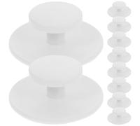 YARNOW 10 Tiradores Redondos Autoadhesivos para Gabinetes y Cajones de Plástico Blanco, Instalación Fácil y Segura, Diseño Moderno Minimalista para Puertas de Vidrio