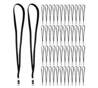 YARNOW 100 Cordones para Tarjeta Identificativa con Clip Bulldog Metálico y Cuerda de Algodón Trenzada Plana para Eventos Empresariales y Reuniones Profesionales