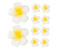 YARNOW 10piezas Flores Artificiales de Plumeria Hawaianas de Espuma Pinzas Pelo Hogar Bodas Fiestas Tropicales Decoración de Vacaciones la Playa