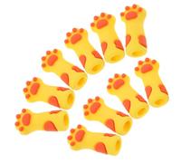 YARNOW 10piezas Mangas de Silicona para Cutículas con Diseño de Garra de Gato Amarillo Protectores Anticaída para Tijeras de Cutícula y Pinzas Cubiertas para Herramientas de Manicura