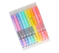 YARNOW 10piezas Rotuladores Borrables Doble Punta Resaltadores Pastel Coloridos para Estudiantes Diseño Fácil de Usar y Colores Vibrantes para Organizar Apuntes y Documentos