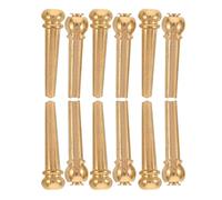 YARNOW 12 Clavijas para Puente de Guitarra Acústica de Latón Juego de 12 Piezas 6 Clavijas de Cabeza Redonda y 6 Cono Repuesto para Cuerdas Accesorios para Reparación y Mantenimiento