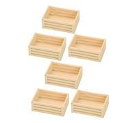 YARNOW 12 para Casas de Muñecas, 6 Piezas Contenedores de Almacenamiento de Plástico Color Madera, Accesorios Decorativos para Mini Muebles y Escenarios de Juguete