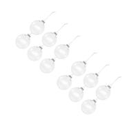 YARNOW 12 Piezas Bola Navideña Transparente Plana de Pet, Rellenable y | Adorno Colgante para Árbol, Efecto Luminoso, Decoración de Boda y Fiestas, Formato Redondo