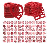 YARNOW 120 Piezas de Confeti para Bodas Diseño Chino Doble Felicidad, Confeti No Tejido Rojo Ligero y Ahorra Espacio para Decoración de Mesas y Fiestas Varios estilos