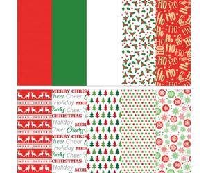 YARNOW 150PCS papel de Navidad, 10 estilos de papel de papelería de Navidad, papel de copia de Navidad para impresoras de inyección de tinta/láser