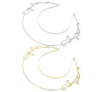 YARNOW 2 Diademas de Aleación de Zinc Estilo Vintage y Elegante para Mujer, Accesorios Cabello Prácticos y Finamente Elaborados, Ideales para Fiestas y Festivales