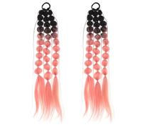 YARNOW 2 extensiones de cabello de colores, de caballo larga sintética con | Extensiones de coleta con lazo, 22 pulgadas para trenzar, trenzas extravagantes para festivales y fiestas rave (hazlo tú mism