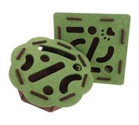 YARNOW 2 Juegos Kitten Felt Maze Puzzle Box Interactivo para Gatos con Campanas de Hierro Caja de Laberinto para Ejercicio Interior Estimula Inteligencia de Gatitos Cuadrado y Flor
