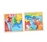 YARNOW 2 Juegos Rompecabezas De Madera Juguetes De Aprendizaje Rompecabezas De Formas Bloques Pequeño Aprendiendo Juguetes Educativos Juego De Apilar Animales
