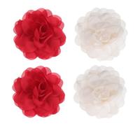YARNOW 2 Pares Grandes Pendientes Colgantes para Mujer Aretes de Tela con Pétalos de Flor Pendientes de Clavel Bohemios Joyería Floral Exagerada de Tela