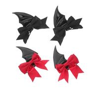 YARNOW 2 Pares Pinzas Pelo Alas de Demonio y Lazo, Cómodas y Seguras, Accesorio Gótico para Decoración de Halloween y Celebraciones DIY