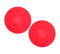 YARNOW 2 Piezas Almohadilla De Silicona Antiestática Tocadiscos Registro Alfombrilla Estera Almohadilla Giratoria Alfombra De Silicona Alfombra De Plato Giratorio Rojo Gel De Sílice