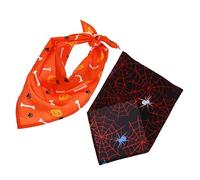YARNOW 2 Piezas Bandanas para Perros y Gatos Halloween Pañuelos Lavables Multifunción con Estampado Accesorios para Mascotas Baberos y Decoración Fotográfica