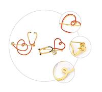 YARNOW 2 piezas Broche Enfermera Estetoscopio con Diseño Corazón Aleación Resistente y Esmaltado para Vestimenta Casual y Formal Regalo Médico para Doctoras y Enfermeras