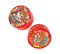 YARNOW 2 Piezas Caja de Lata para Galletas de Año Caja de Dulces de Año Decorativa de Hojalata para Almacenar Galletas Celebraciones del Tigre Estilo Aleatorio