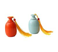 YARNOW 2 Piezas Carrito De Té De Cerámica Bote De Té De Cerámica Almacenamiento De Té De Cerámica Contenedores De Muestras De Maquillaje Té Chino Caja De Condimentos Alimento Viajar