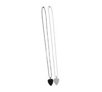 YARNOW 2 Piezas Colgante De Pico De Guitarra Inoxidable Collares Para Mujer Púa Roca Redondo Cadena De Acero Grande Nombre Musical Etiqueta Collar De Cadena Selecciones Cadena De Collar