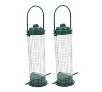 YARNOW 2 Piezas comedero para pájaros Bird Feeder comedero para pajaros pellets de Loro comederos para Silvestres Jaula alimentador metalico Herramienta de alimentación de Black