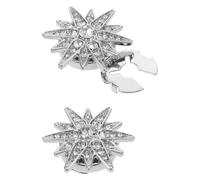 YARNOW 2 Piezas Cubierta Decorativa de Botón Metalizada con Gemas de Imitación, Emblema de Seis Puntas, Plata, Aleación de Zinc, Ligera, Resistente la Decoloración, para Camisas