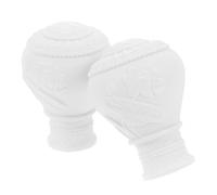 YARNOW 2 Piezas de Remates Blancos para Barra de Cortina de Ventana, Tapa Final de Plástico Diseño Elegante y Fácil Instalación para Barras de 26-28 Mm