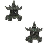 YARNOW 2 Piezas decoración del Acuario pecera naufragio Acuario Decoraciones Grandes esconder Cueva Estanque pecera paisajismo decoración Estatua de la Pagoda Tanque de Peces Resina