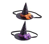 YARNOW 2 Piezas Diadema Sombrero Bruja Halloween Aro Cabello Adorable con Lentejuelas y Lazo Accesorios Fiesta Temática Niñas Cómodo y Duradero para Celebraciones