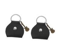 YARNOW 2 Piezas Escoja La Bolsa De Almacenamiento Bolsa De Guitarra Llavero Plumillas De Guitarra Soporte para Púas De Guitarra Pequeño Accesorios Guitar Pick Punch Poseedor Metal Negro