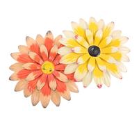 YARNOW 2 Piezas flor decorativa para colgar en la pared adornos de pared decoración pared percha pared Diseño de girasol Decoraciones de habitaciones arte de la pared de flores planchar