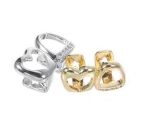 YARNOW 2 Piezas Grills Dorados con Cristales para Hombre y Mujer Joyería Rap Hip Hop Brillante de Dientes Decorativas para Cosplay y Disfraces