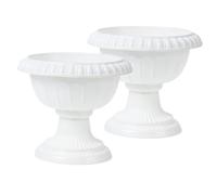 YARNOW 2 Piezas Maceta De Boda Maceta Antigua Sobres Brocado Rojo Decoración Tridimensional Macetero Retro Platillos De Terracota Macetero Central Columna Romana Flor El Plastico