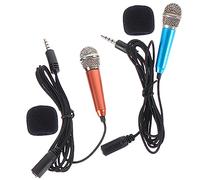 YARNOW 2 Piezas Micrófono Miniatura Teléfonos Micrófono Compacto Grabación de Voz Karaoke y Vlogging Compatible con Smartphones y Tablets