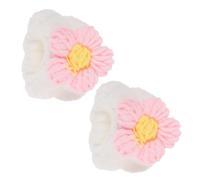 YARNOW 2 Piezas Pulsera para Lavarse la Cara Pulseras de Toalla de Tela y Forro Polar Coral Rosa en Forma de Flor, Práctica y Portátil para Limpieza Facial