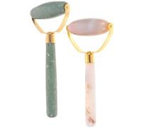 YARNOW 2 Piezas Rodillo de Masaje Facial de Jade Masajeador Facial y Corporal Aleación de Aluminio para Cara y Cuerpo para Adolescentes y Mujeres