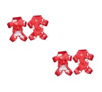 YARNOW 2 Piezas Ropa de Fiesta para Mascotas Trajes para niñas Camisa de Dormir de algodón Vestidos suéter Tela de de Fiesta paño de Navidad Chico Pijama Colocar Ropa de