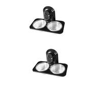 YARNOW 2 Piezas tazón de Reptil Comedero para Reptiles comedero para Bebedero para Reptiles Alimentador para Reptiles Cuenco de Cristal para Comida de Mascotas Black