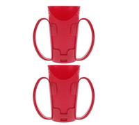 YARNOW 2 Piezas Vaso de Plástico para Adultos con Asas Dobles y Boca Inclinada, Antiahogo y Tecnología Antiderrames para Uso en Casa y Cuidado de Pacientes con Disfagia
