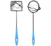 YARNOW 2 Redes de Pesca Plegables, telescópicas, de Acero Inoxidable, con Mango de Malla, para Captura y liberación Segura de Peces.