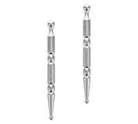 YARNOW 2 Varillas de Masaje de Acupresión de Acero Inoxidable Herramienta para Terapia de Puntos Gatillo Masaje Corporal Completo Palo Gua Sha Manual Cabezales Dobles para Relajación