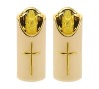 YARNOW 2 velas colgantes con forma de cruz, velas sin llama con efecto parpadeante de 4,9 pulgadas.
