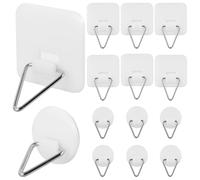 YARNOW 20 Piezas Ganchos para Paredes de Hormigón Adhesivo Fuerte, Colgadores de Cuadros Blancos de Abs y Acero Inoxidable para Uso Hogar sin Marcas Visibles