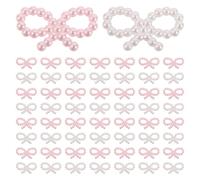 YARNOW 200 Mini Lazos para Manualidades - Accesorios de Lazos con Cuentas Rosas y White - Dijes de de Perlas de plástico para decoración de mesas de Boda y Despedidas de Soltera