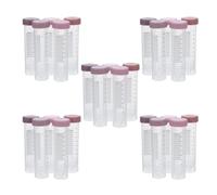 YARNOW 25 Tubos de Laboratorio Autoportantes de Plástico Rojo de 50ml con Tapa de Rosca, Diseño Ergonómico y Alta Transparencia para Procedimientos de Centrifugado