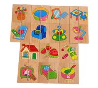 YARNOW 28Piezas Madera para Bloques Apilables Educativos de Aprendizaje Preescolar Actividades Infantiles para Desarrollo de Habilidades