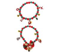 YARNOW 2piezas Collar Navideño para Mascotas con Estampado de Cuadros Rojos y Verdes Collar de Papá Noel para Perros y Gatos para Fotos y Fiestas Navideñas Incluye Unidades