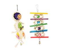 YARNOW 2piezas Juguetes De Masticación para Loros De Ratán Juguetes Divertidos para Aves para Mantener Tu Mascota Entretenida y Desarrollar Habilidades