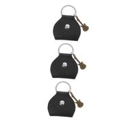YARNOW 3 Piezas Escoja La Bolsa De Almacenamiento Púas Estuche De Transporte Plumillas De Guitarra para Titular De La Guitarra Casos Contenedor De Recogida De Instrumentos Dedo Negro PU
