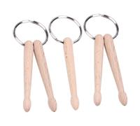 YARNOW 3 Piezas Llavero De Percusión Baquetas Encantos De Bolsas Llavero De Baquetas Llavero Con Colgante De Baqueta Llavero Delicado Llavero Novedad Decoración Clave Beige Madera